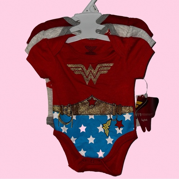 Three Pack Wonder Woman Onesies - Picture 2 of 4